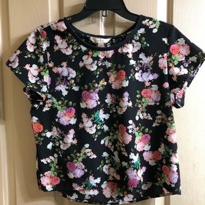 Decree Floral Black Top